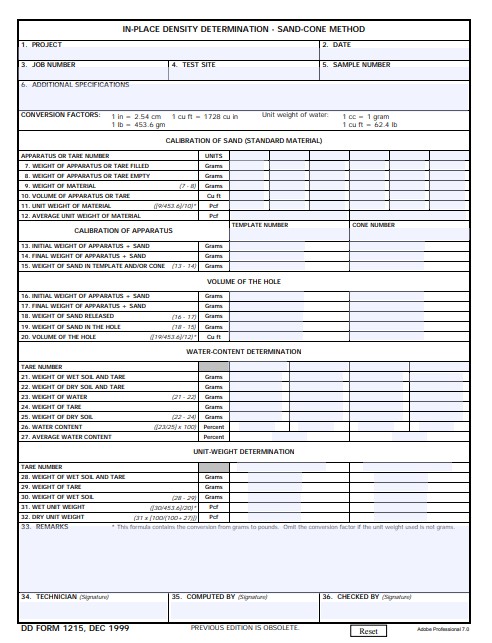 dd Form 1215 fillable