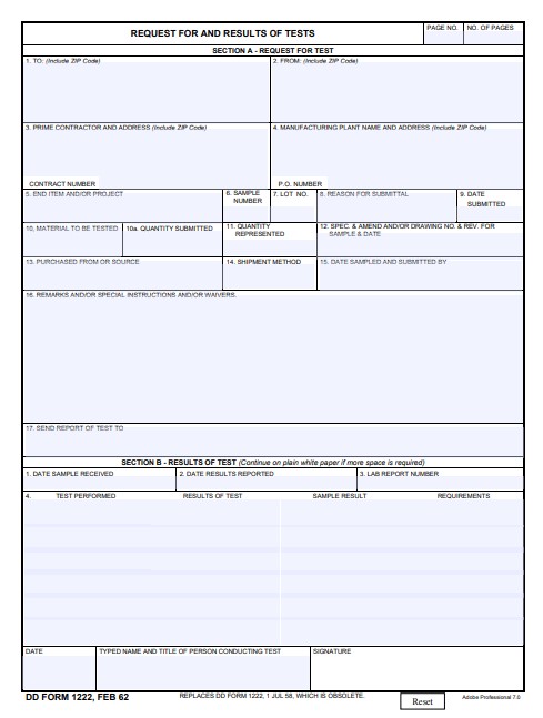 dd Form 1222 fillable