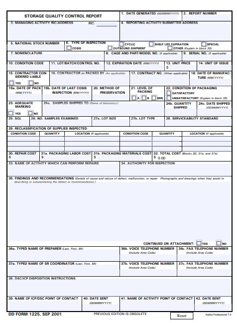 dd Form 1225 fillable