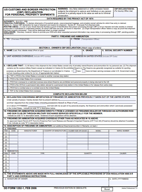 dd Form 1252-1 fillable