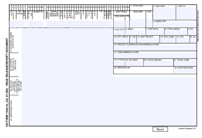 dd Form 1348-1A fillable