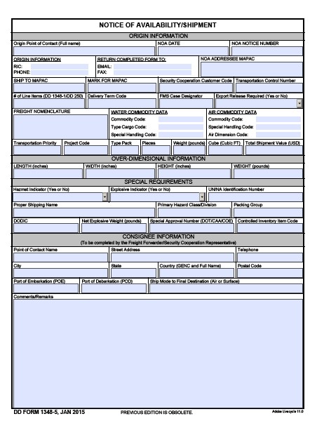 dd Form 1348-5 fillable