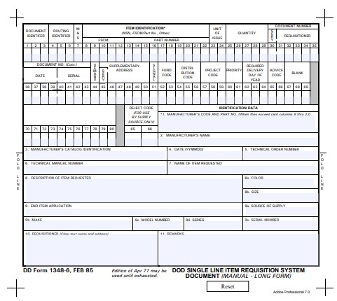 dd Form 1348-6 fillable