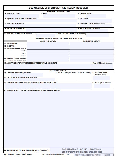 dd Form 1348-7 fillable