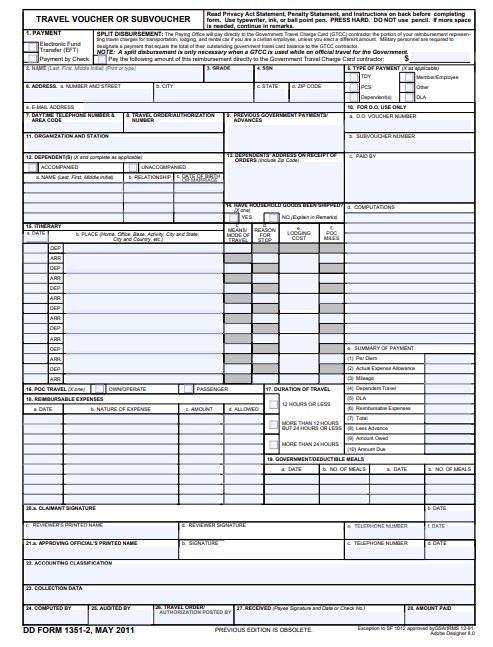 dd Form 1351-2 fillable