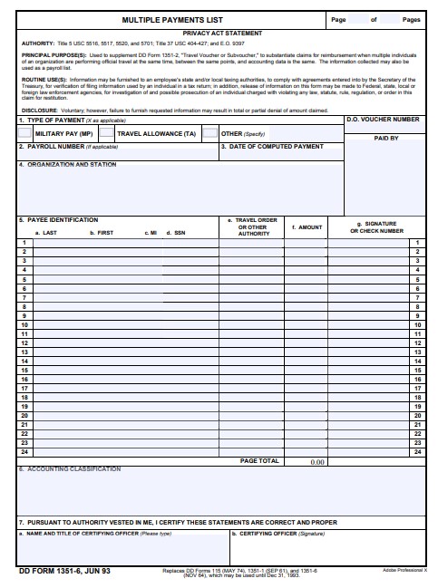 dd Form 1351-6 fillable