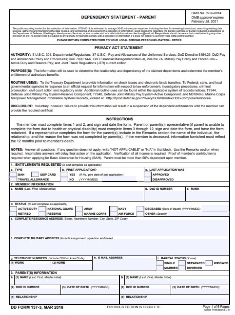 dd Form 137-3 fillable