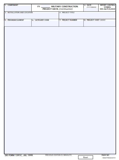 dd Form 1391C fillable