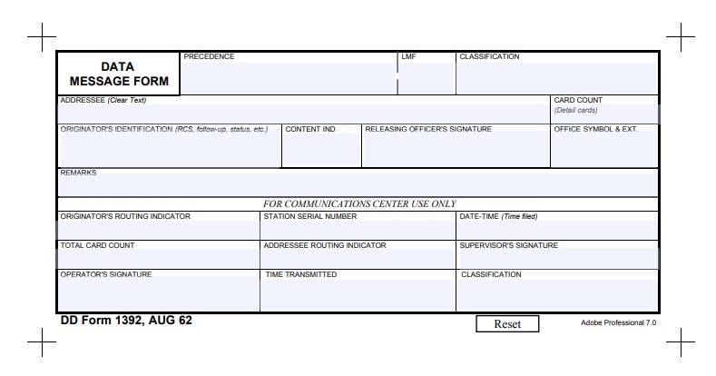 dd Form 1392 fillable