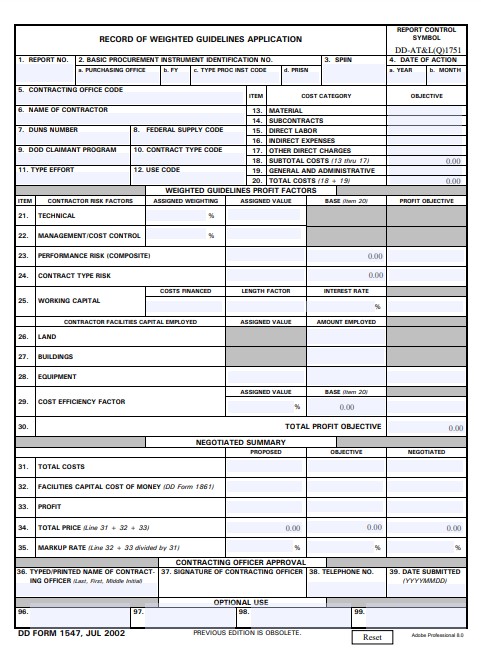 dd Form 1547 fillable