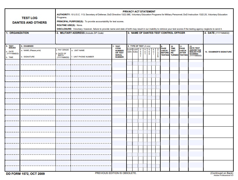 dd Form 1572 fillable