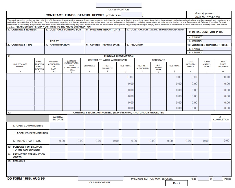 dd Form 1586 fillable