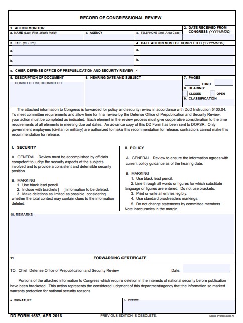 dd Form 1587 fillable