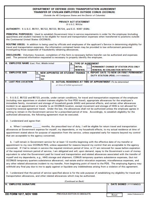 dd Form 1617 fillable