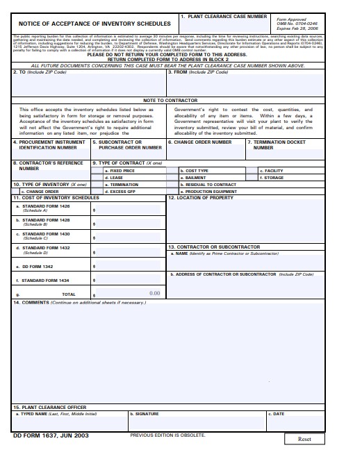 dd Form 1637 fillable