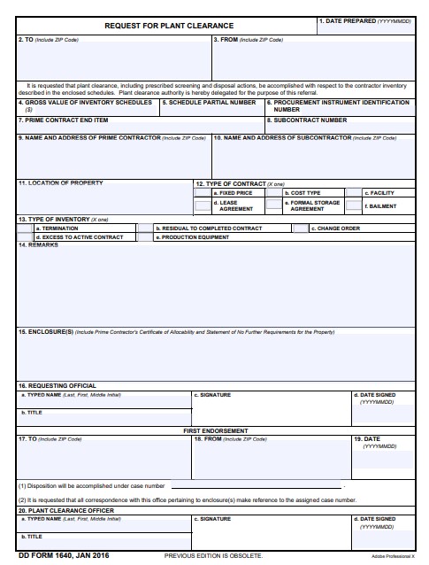 dd Form 1640 fillable