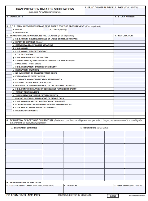 dd Form 1653 fillable