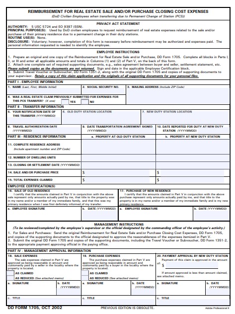 dd Form 1705 fillable