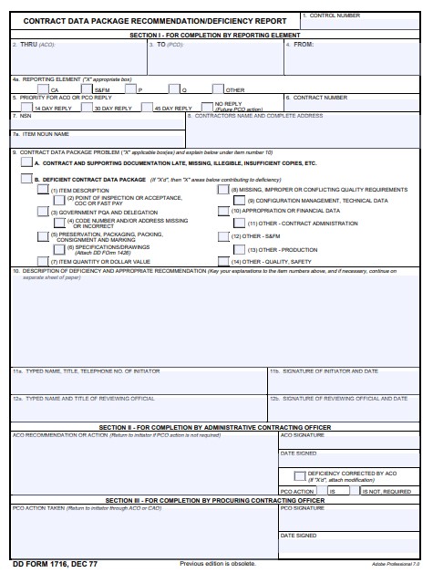 dd Form 1716 fillable