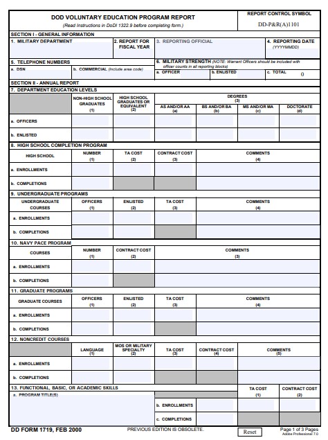 dd Form 1719 fillable