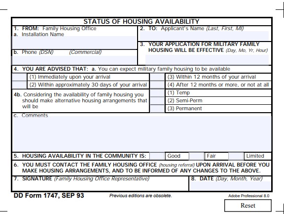 dd Form 1747 fillable