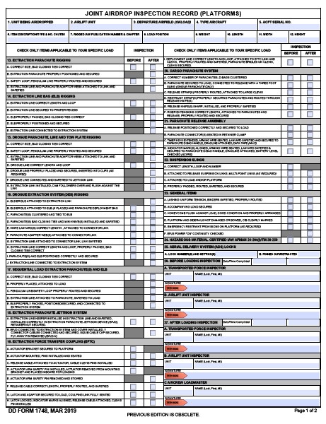 dd Form 1748 fillable