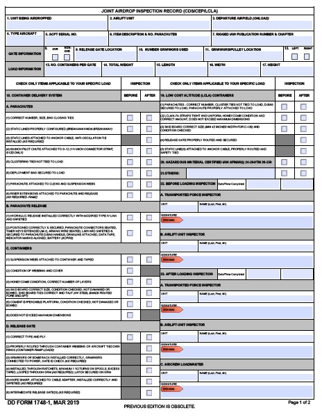 dd Form 1748-1 fillable