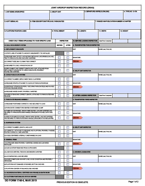 dd Form 1748-6 fillable