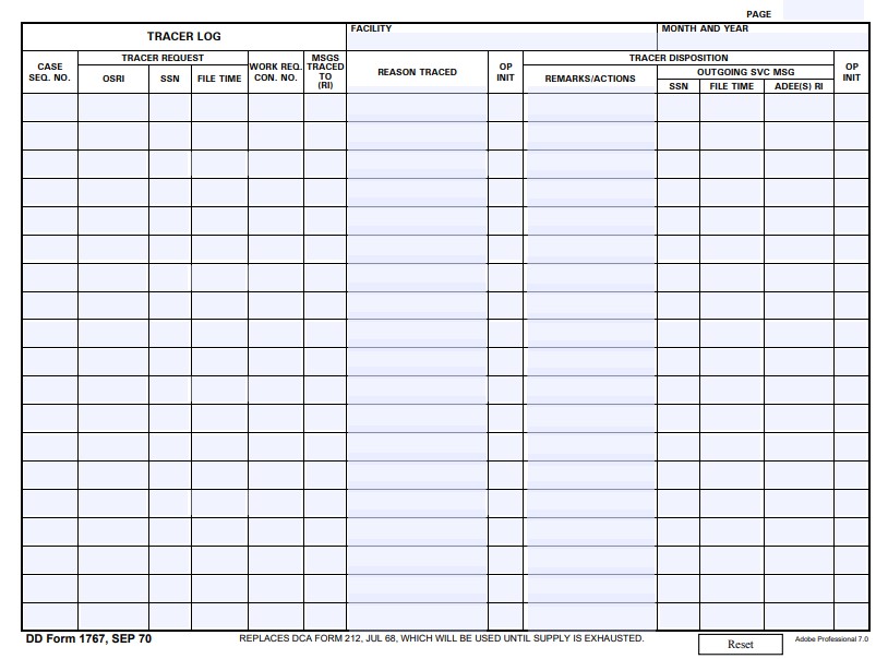 dd Form 1767 fillable