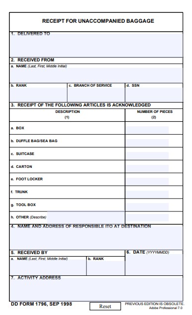 dd Form 1796 fillable