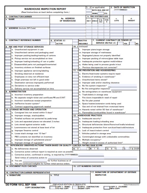 dd Form 1812 fillable