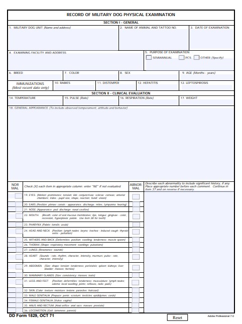 dd Form 1829 fillable