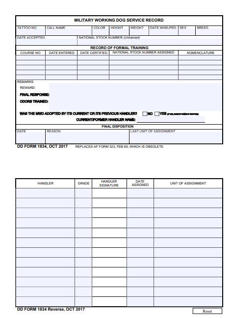 dd Form 1834 fillable