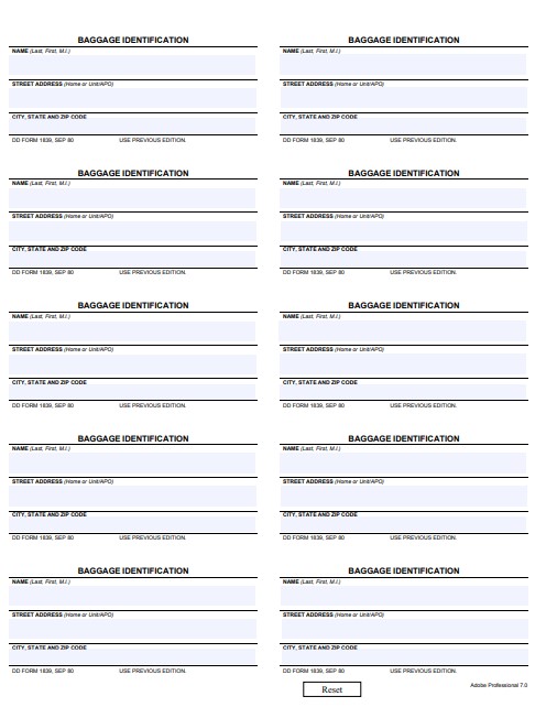 dd Form 1839 fillable