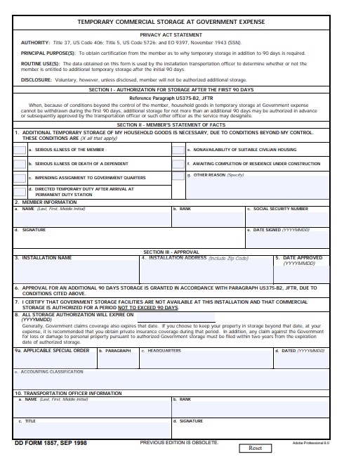 dd Form 1857 fillable