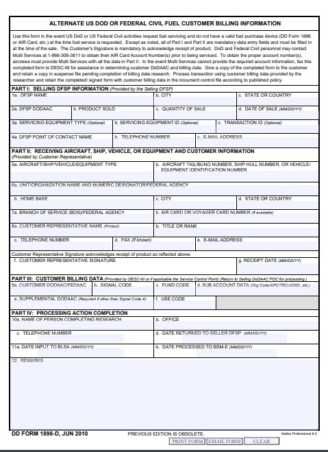 dd Form 1898-D fillable