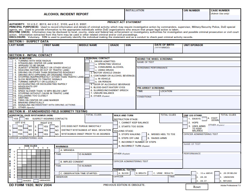 dd Form 1920 fillable