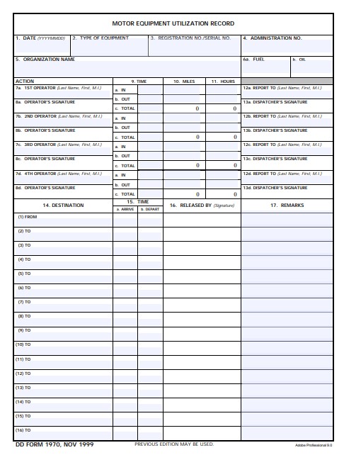 dd Form 1970 fillable