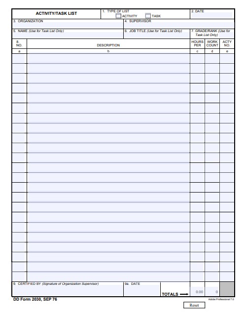 dd Form 2030 fillable