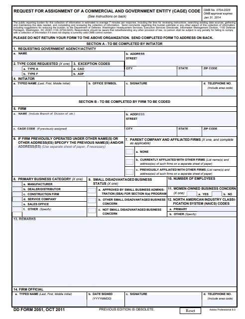 dd Form 2051 fillable