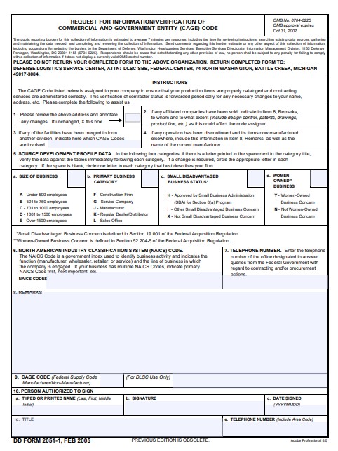 dd Form 2051-1 fillable