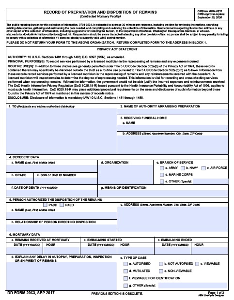 dd Form 2063 fillable