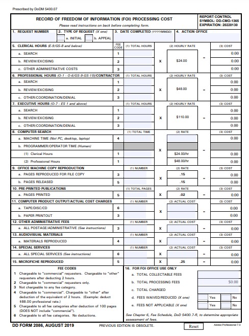 dd Form 2086 fillable