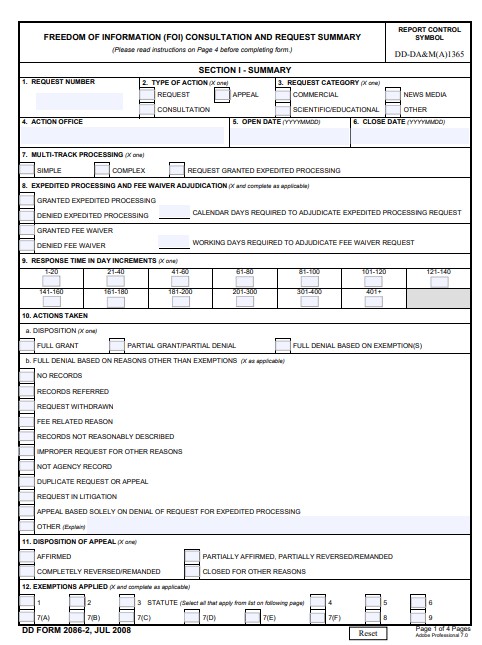 dd Form 2086-2 fillable