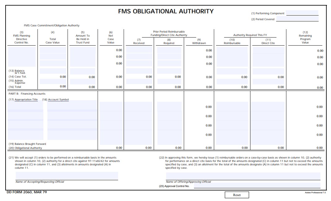 dd Form 2060 fillable