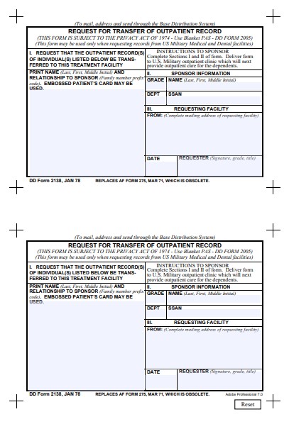 dd Form 2138 fillable