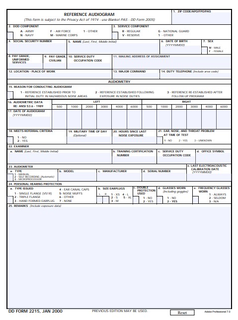 dd Form 2215 fillable