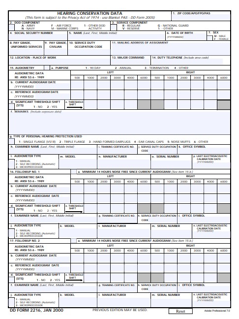 dd Form 2216 fillable