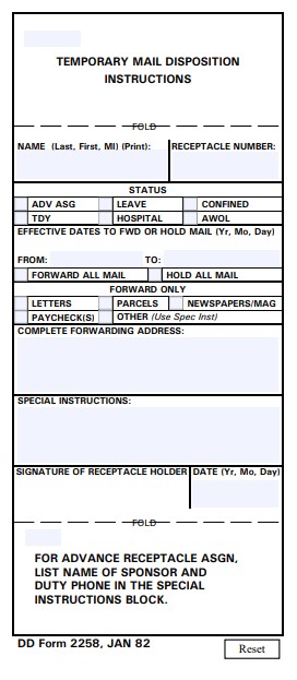 dd Form 2258 fillable