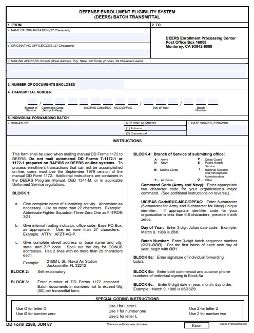 dd Form 2268 fillable